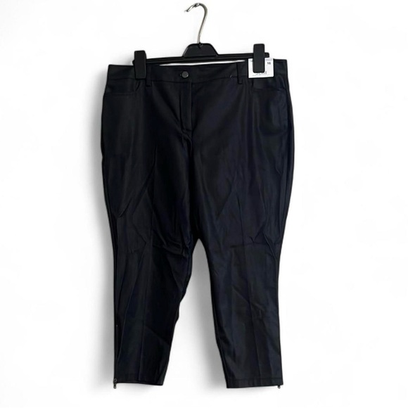 NY&Co Pants Sz 16 Summer Stretch 14th Street Crop w Zipper Detail Closet Staple - Picture 1 of 7